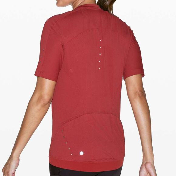 Lululemon City To Summit Cycling Jersey Cayenne Women's Size Large EUC - Picture 2 of 10